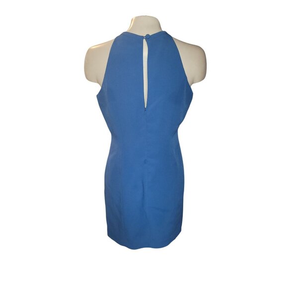 DONNA GRAY Blue Sleeveless Halter-Neck Dress  Back Button Closure‎ Knee-Length S - Picture 2 of 7